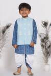 Buy Little Bansi Blue Cotton Mirrors Geometric Print Bundi And Kurta Set at Aza Fashions Buy_Little Bansi_Blue Cotton Mirrors Geometric Print Bundi And Kurta Set _at_Aza_Fashions