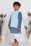 Buy Little Bansi Blue Cotton Mirrors Geometric Print Bundi And Kurta Set Online at Aza Fashions Buy_Little Bansi_Blue Cotton Mirrors Geometric Print Bundi And Kurta Set _Online_at_Aza_Fashions