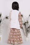 Shop_Little Bansi_White Cotton, Chiffon Embroidery, Sequins Floral Kurta Sharara Set _at_Aza_Fashions