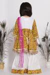 Shop_Little Bansi_White Cotton, Chiffon Pearls, Embroidery, Sequins Floral Print Kurta Sharara Set _at_Aza_Fashions