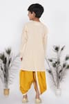 Shop_Little Bansi_White Cotton Embroidery Printed Kurta And Dhoti Pant Set _at_Aza_Fashions