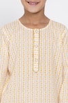 Shop_Little Bansi_White Cotton Embroidery Printed Kurta And Dhoti Pant Set _Online_at_Aza_Fashions