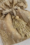 Shop_Amyra_Gold Sequins, Embroidery, Tassels Poly Silk Potli Bag _Online_at_Aza_Fashions