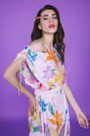 Shop_Sonam Parmar Jhawar_Multi Color Crepe Silk Floral Asymmetric Neckline June One Shoulder Dress _at_Aza_Fashions