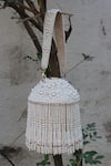 Buy_Nayaab By Sonia_White Embroidery, Tassels Pearl Polti Bag _at_Aza_Fashions