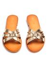 Shop_Nine By Janine_Gold Plain Celeste Cut-out Strap Sandal _at_Aza_Fashions