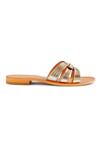 Nine By Janine_Gold Plain Celeste Cut-out Strap Sandal _Online_at_Aza_Fashions