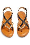 Shop_Nine By Janine_Black Plain Estella Braided Strap Sandals _at_Aza_Fashions