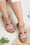 Buy_Nine By Janine_Brown Plain Calytrix Floral Applique Sandals _at_Aza_Fashions