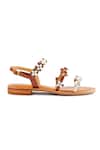 Buy_Nine By Janine_Brown Plain Calytrix Floral Applique Sandals _Online_at_Aza_Fashions