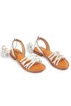 Nine By Janine_White Plain Danica Multi Strap Tie-up Sandals _Online_at_Aza_Fashions