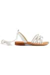 Buy_Nine By Janine_White Plain Danica Multi Strap Tie-up Sandals _Online_at_Aza_Fashions