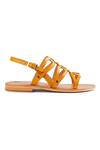 Nine By Janine_Yellow Plain Bellatrix Gladiator Strap Sandals _Online_at_Aza_Fashions