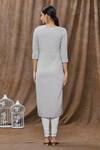 Shop_Nazaakat by Samara Singh_Grey Chikankari Kurta_at_Aza_Fashions
