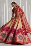 Buy_Angad Singh_Multi Color Raw Silk Embroidered Floral Sweetheart Neck Lehenga Set _Online_at_Aza_Fashions