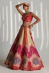 Angad Singh_Multi Color Raw Silk Embroidered Floral Sweetheart Neck Lehenga Set _at_Aza_Fashions