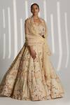 Buy_Angad Singh_Gold Organza Floral Sweetheart Neck Embroidered Bridal Lehenga Set _at_Aza_Fashions