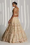 Shop_Angad Singh_Gold Organza Floral Sweetheart Neck Embroidered Bridal Lehenga Set _at_Aza_Fashions