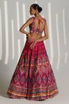 Shop_Angad Singh_Pink Raw Silk Geometric V Neck Embroidered Lehenga Set _at_Aza_Fashions