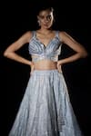Shop_Angad Singh_Blue Organza Geometric Sweetheart Neck Embroidered Lehenga Set _Online_at_Aza_Fashions