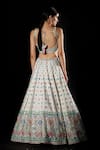 Shop_Angad Singh_White Raw Silk Geometric Sweetheart Neck Embroidered Bridal Lehenga Set _at_Aza_Fashions