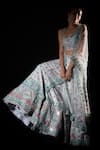 Shop_Angad Singh_White Raw Silk Geometric Sweetheart Neck Embroidered Bridal Lehenga Set _Online_at_Aza_Fashions