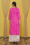 Shop_Naintara Bajaj_Pink Cotton Printed Bandhani And Floral Round Kurta & Skirt Set_at_Aza_Fashions