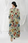 Shop_Yavi_Green 64% Cupro And 36% Viscose Floral Midori Dress  _at_Aza_Fashions