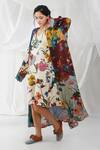Buy_Yavi_Multi Color 36%viscose, 64%cupro Floral Motifs Lapel Collar Iro Print Jacket_Online_at_Aza_Fashions