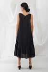Shop_Yavi_Black Cotton Round Dakini Slip Dress_at_Aza_Fashions