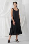 Yavi_Black Cotton Round Dakini Slip Dress_Online_at_Aza_Fashions