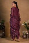 Shop_Pants and Pajamas_Purple Organza Embroidered Gota Work Dupatta _at_Aza_Fashions