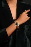 Shop_The Bling Girll_Gold Plated Stones Onyx Bracelet _at_Aza_Fashions