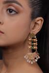 Buy_The Bling Girll_Gold Plated Stones Drop Dangler Earrings _at_Aza_Fashions