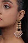 Shop_The Bling Girll_Gold Plated Stones Drop Dangler Earrings _at_Aza_Fashions