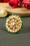Buy_Tizora_White Beads, Diamonds Pachi Kundan Ring _Online_at_Aza_Fashions