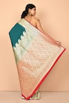 Shop_Nazaakat by Samara Singh_Green Banarasi Silk Handloom Woven Paisley Saree_at_Aza_Fashions