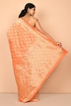 Shop_Nazaakat by Samara Singh_Orange Banarasi Katan Silk Woven Floral Saree Wit Running Blouse_at_Aza_Fashions