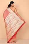 Shop_Nazaakat by Samara Singh_Red Banarasi Silk Handloom Woven Floral Saree_at_Aza_Fashions