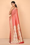 Nazaakat by Samara Singh_Red Banarasi Silk Handloom Woven Floral Saree_Online_at_Aza_Fashions