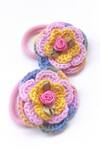 Buy_The Peach Street_Pink Flower Hair Ties (single Pc) For Girls_at_Aza_Fashions