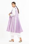 Shop_Three_Purple Cotton Poplin Striped Sleeveless Jacket_at_Aza_Fashions