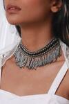 Shop_Vaidaan_Black Beads Nakshatra Choker _Online_at_Aza_Fashions