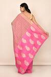 Shop_Khwaab By Sanjana Lakhani_Pink Kora Silk Woven Saree_at_Aza_Fashions