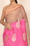 Buy_Khwaab By Sanjana Lakhani_Pink Kora Silk Woven Saree_Online_at_Aza_Fashions