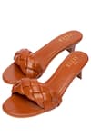 Shop_THE ALTER_Brown Braided Bella Kitten Heels _Online_at_Aza_Fashions