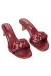 Buy_THE ALTER_Maroon Braided Bella Kitten Heels _at_Aza_Fashions