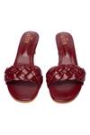 Shop_THE ALTER_Maroon Braided Bella Kitten Heels _at_Aza_Fashions