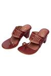 THE ALTER_Maroon Amirah Kolhapuri Block Heels _at_Aza_Fashions