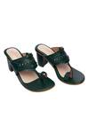 THE ALTER_Green Amirah Kolhapuri Block Heels _Online_at_Aza_Fashions